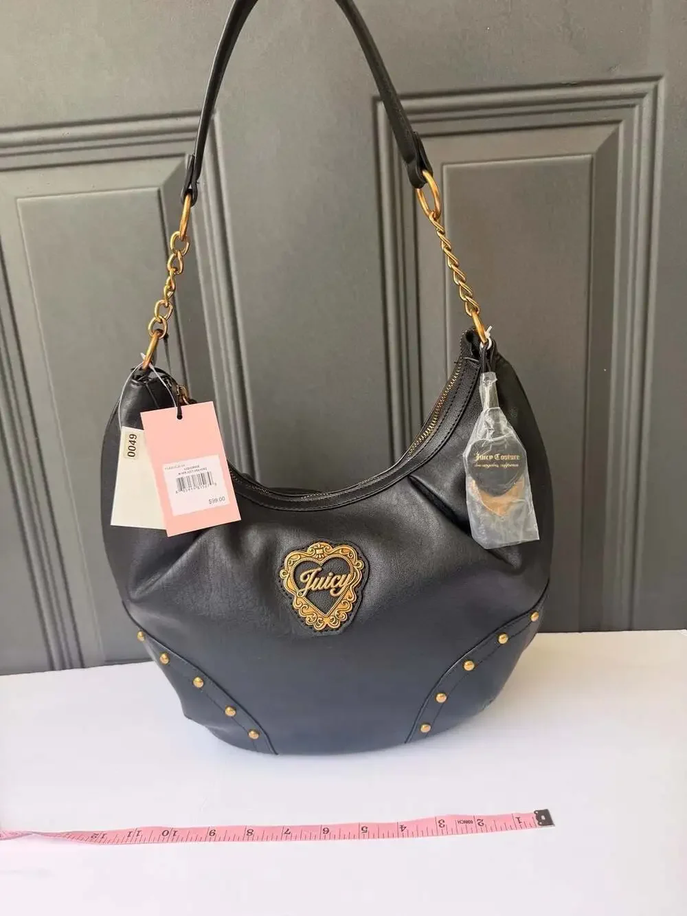 Juicy Couture In Her Juicy Era Hobo Bag in Black